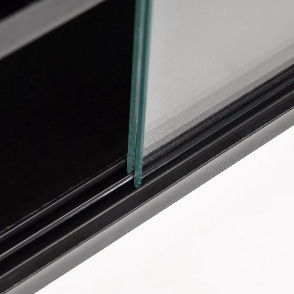 STILVORA Wall Mounted Modern Black Matt Cabinet with Glass Doors and Internal Shelves – 7