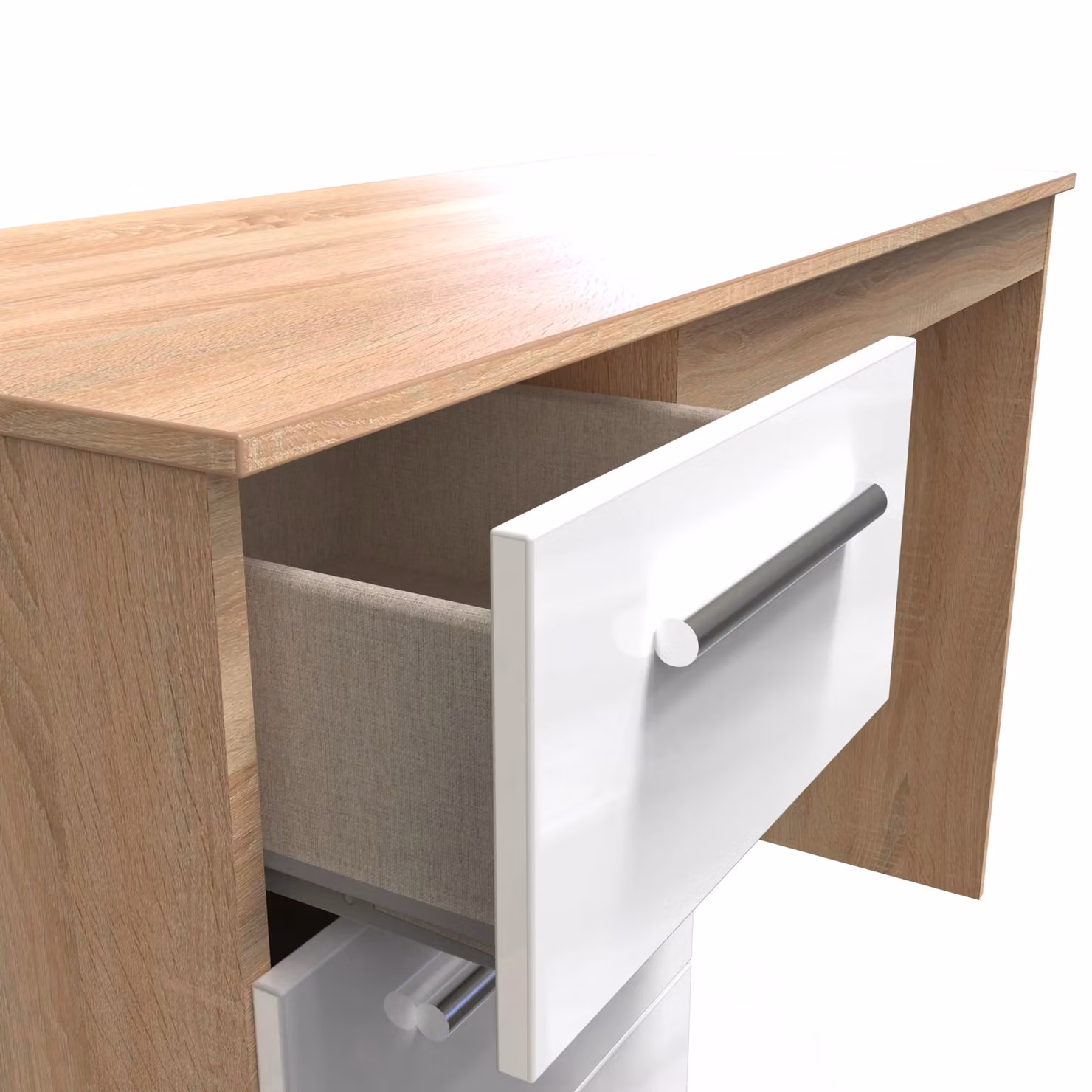 2 U Trent Ready Assembled 3 Drawer Desk in White – 3