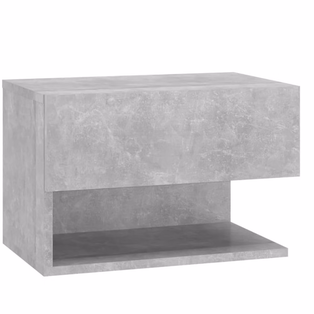 Berkfield Home Wall-mounted Bedside Cabinet in Concrete Grey, W/D/H: 46 x 29.5 x 30 cm – 3