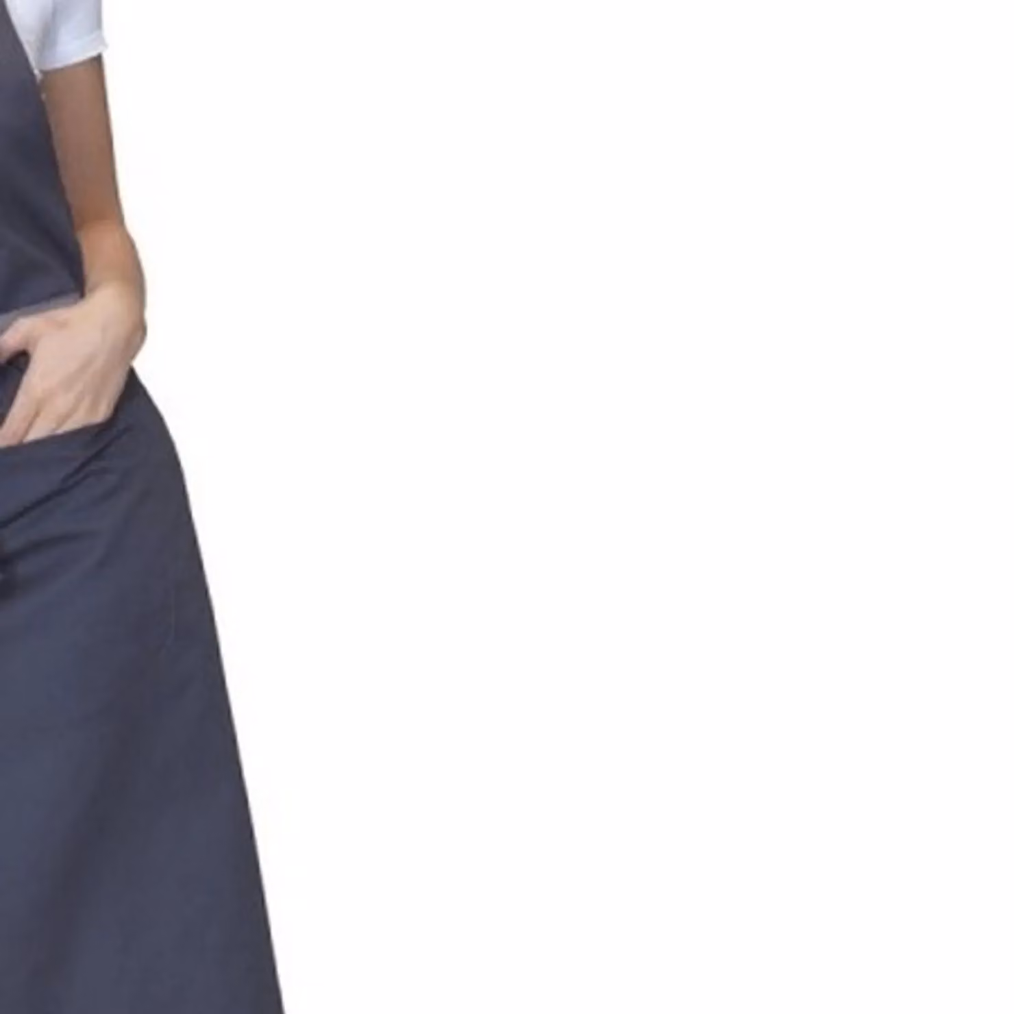 Dennys Grey Cross Back Apron – 2