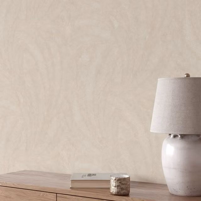Erismann Plume Feather Vinyl Wallpaper in Beige, Gold and Silver