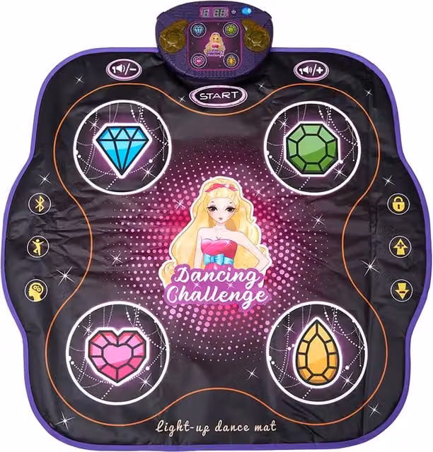 Komore Electronic Music Dance Play Mat with LED Light in Multicolour and Black