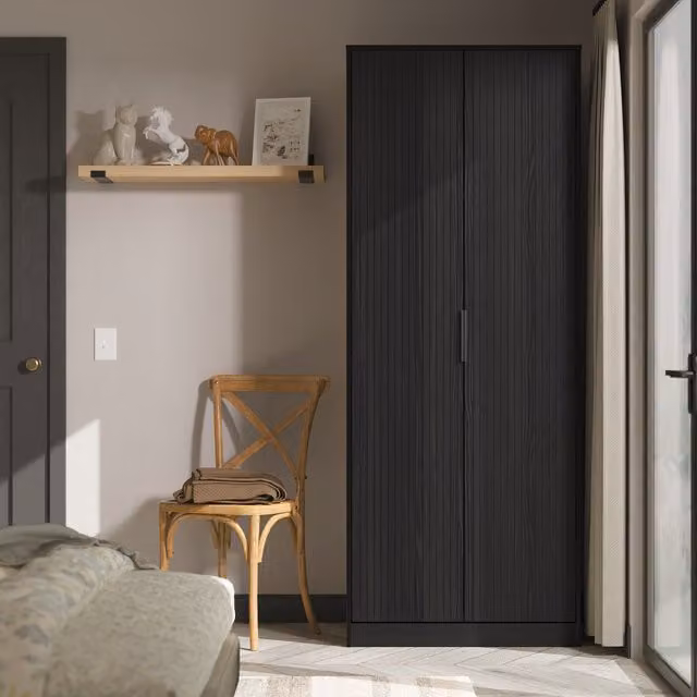 Ready Assembled 2 U Menai 2 Door Wardrobe in Matt Black
