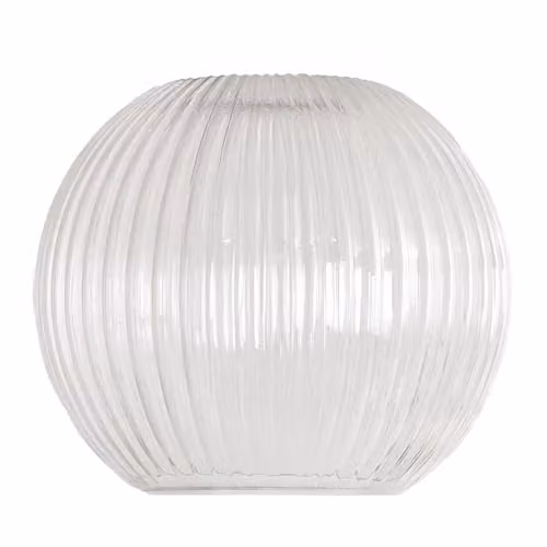 ValueLights Maddison Clear Ribbed Glass Globe Easy Fit Pendant Lamp Shade in Gold and Transparent, Width: 20 cm