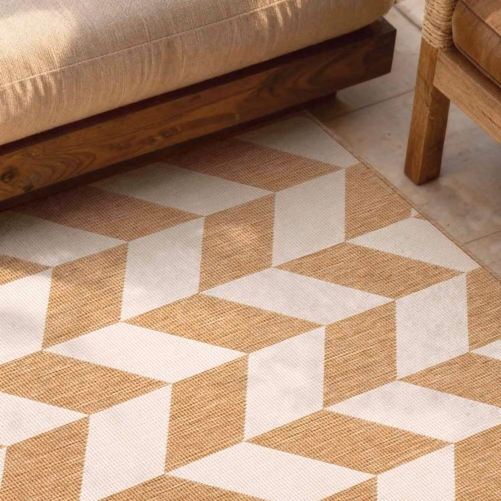 Ted Baker Terrick Reversible Indoor Outdoor Rug with Beige Chevron Design, W/D: 120 x 170 cm – 3