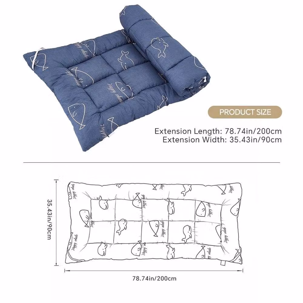 EONLION Single Deep Quilted Brushed Futon Mattress, Blue, W/D/H: 90 x 200 x 10 cm – 2