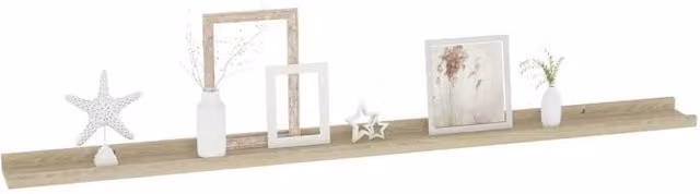 Berkfield Home Decorative Wall Shelves, 2 Piece Set in Sonoma Light Oak, W: 115 cm, D: 9 cm, H: 3 cm