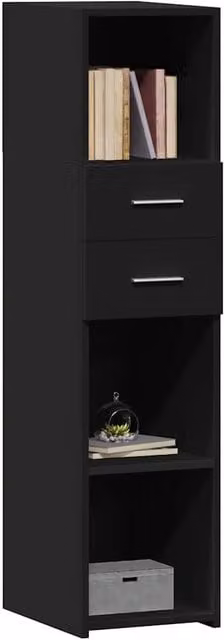 Berkfield Home Modern Black Matt Highboard in MDF, W/D/H: 30 x 42.5 x 124 cm – 1