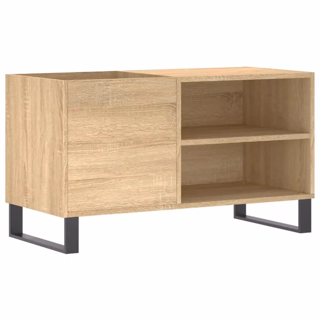Berkfield Home Record Cabinet in Sonoma Oak and Brown, W/D/H: 85 x 38 x 48 cm – 2