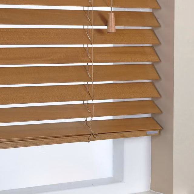 Terrys Elementi Made To Measure Wooden Venetian Blind, 50mm, Honey