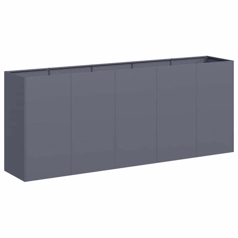 Berkfield Home Anthracite Steel Planter Tub, W/D/H: 200 x 40 x 80 cm – 3