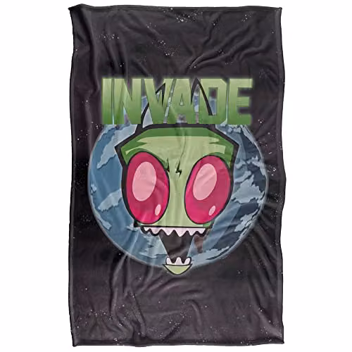 Invader Zim Silky Touch Super Soft Fleece Throw Blanket, Multicolour, W: 91 cm, L: 147 cm