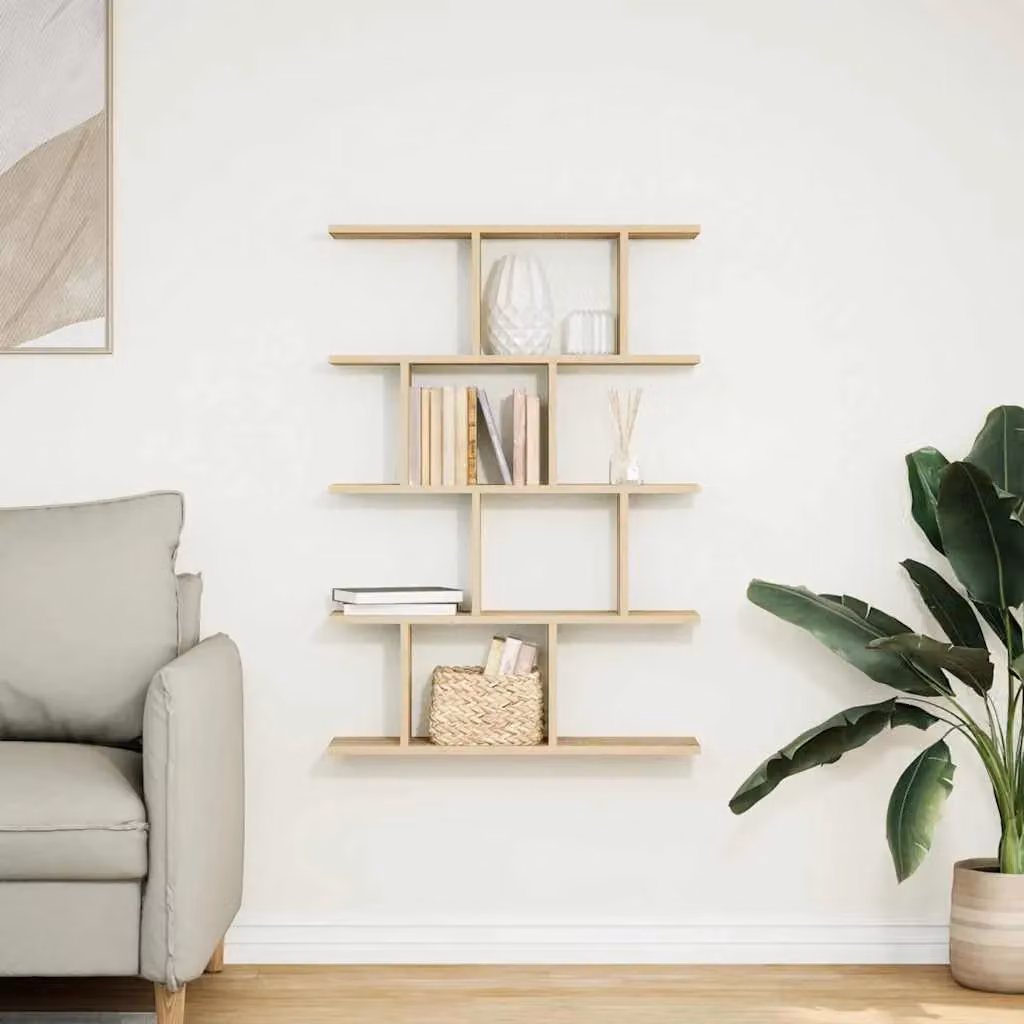 Berkfield Home Wall Mounted 12 Compartment Cube Shelf in Sonoma Oak Brown – 2