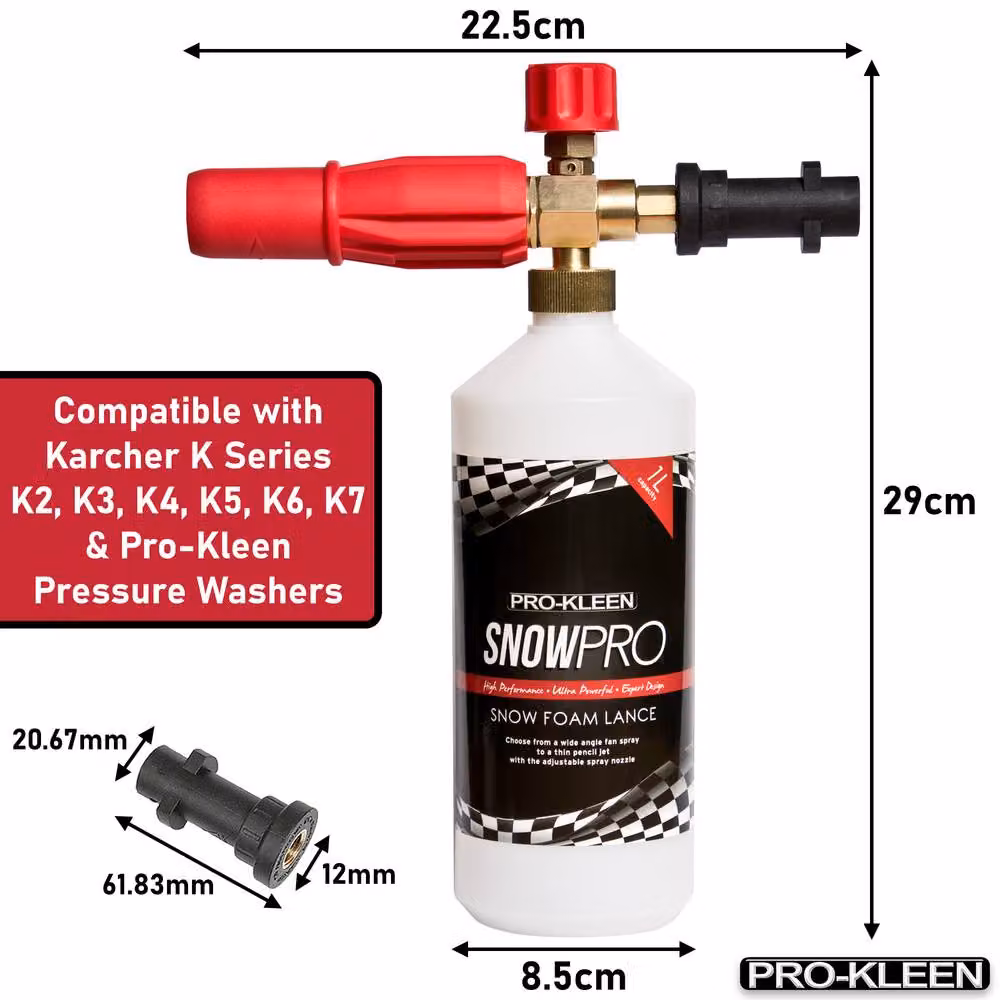 ProKleen Snow Foam Lance Compatible with Karcher K2 to K7, White – 2