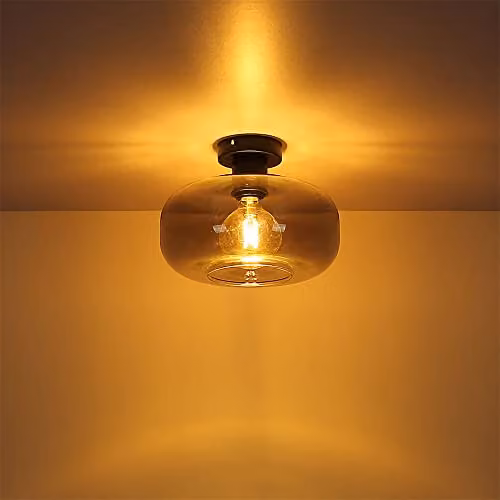 Globo Lighting Giuseppe Sphere Ceiling Lamp in Black with Smoke Glass Shade – 4