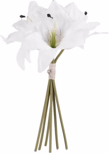 KDMD White Lily Artificial Flower Bouquet for Wedding and Tabletop Decor