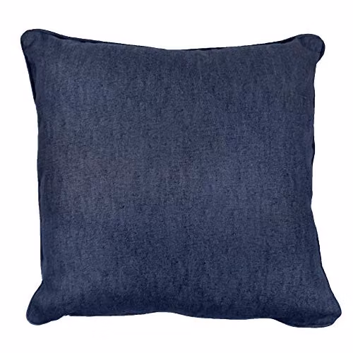 Fusion Sorbonne Luxury Plain Dyed Filled Cotton Cushion in Navy Blue, W/D/H: 43 x 43 x 43 cm – 4