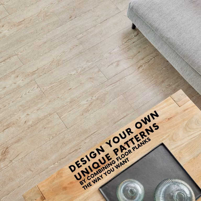 Novecrafto Self Adhesive Wood Look Vinyl Floor Planks, 7 Pack, Light Oak Brown and Beige, W: 91.4 cm, D: 15.2 cm
