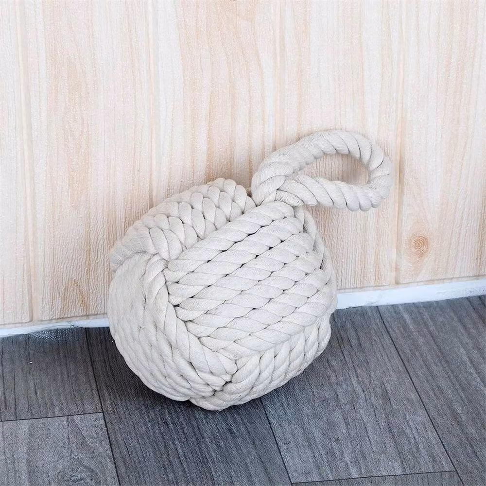 SPETLEK Nautical Rope Knot Door Stopper in Beige – 3