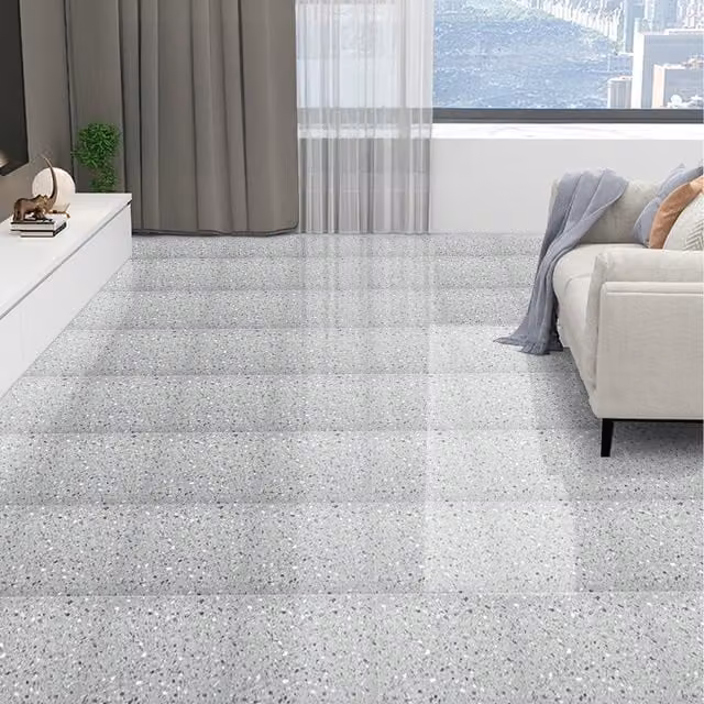 Lifeideas 10-Piece Self Adhesive Marble Effect Stone Look Flooring Tiles in Grey