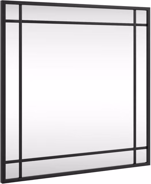 Berkfield Home Minimalist Square Wall Mirror in Black, W/H: 50 x 50 cm – 1
