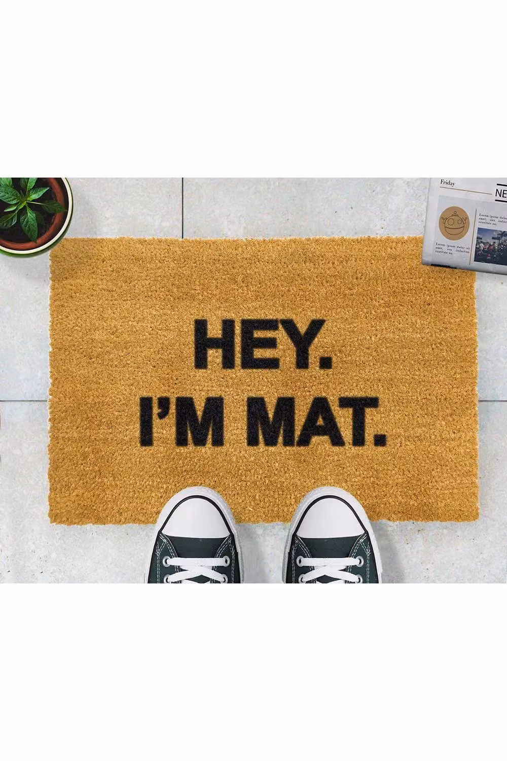 Artsy Mats Hey I'm Mat Doormat, Black, W: 60 cm, D: 40 cm – 2
