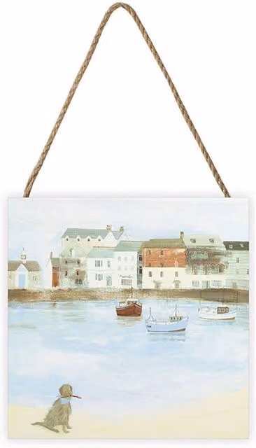 Hannah Cole Cornish Sea Dog Multicolour Wooden Hanging Plaque