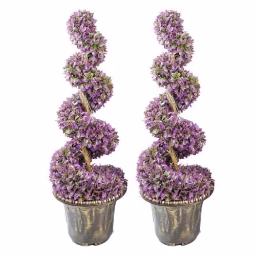 Leaf 120cm Purple Artificial Large Spiral Tree with Decorative Planter, H 120 x W 35 x D 35 cm – 1