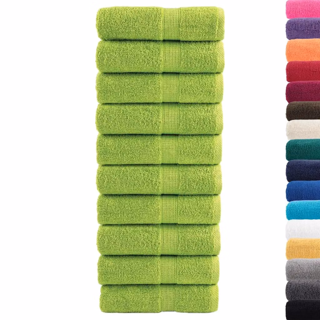 Berkfield Home SOLUND Premium Cotton Soap Towels, Apple Green, 10 pcs, W/D/H: 30 x 30 cm – 2