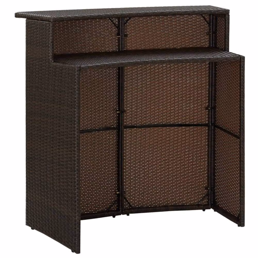 Berkfield Home Brown Poly Rattan Garden Bar Table W/D/H: 120 x 55 x 110 cm – 2