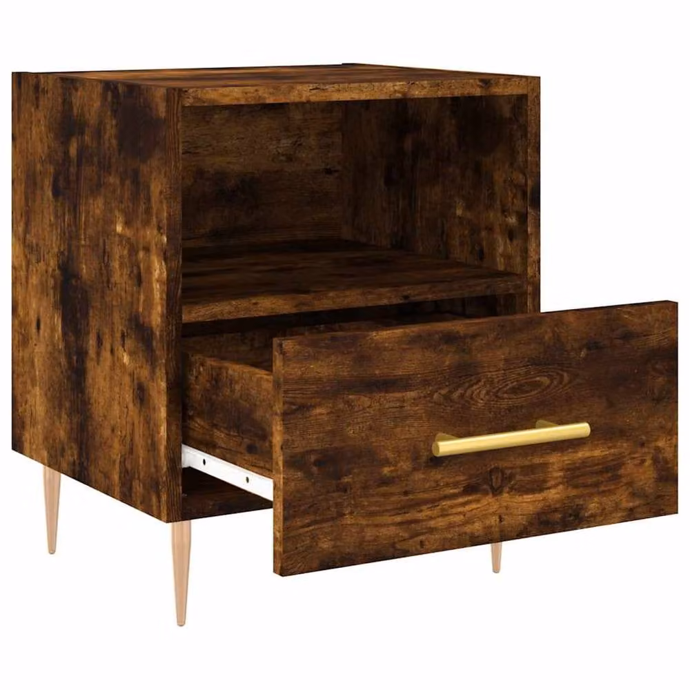 Berkfield Home Set of 2 Smoked Oak Bedside Cabinets, Brown, W: 40 cm, D: 35 cm, H: 47.5 cm – 5