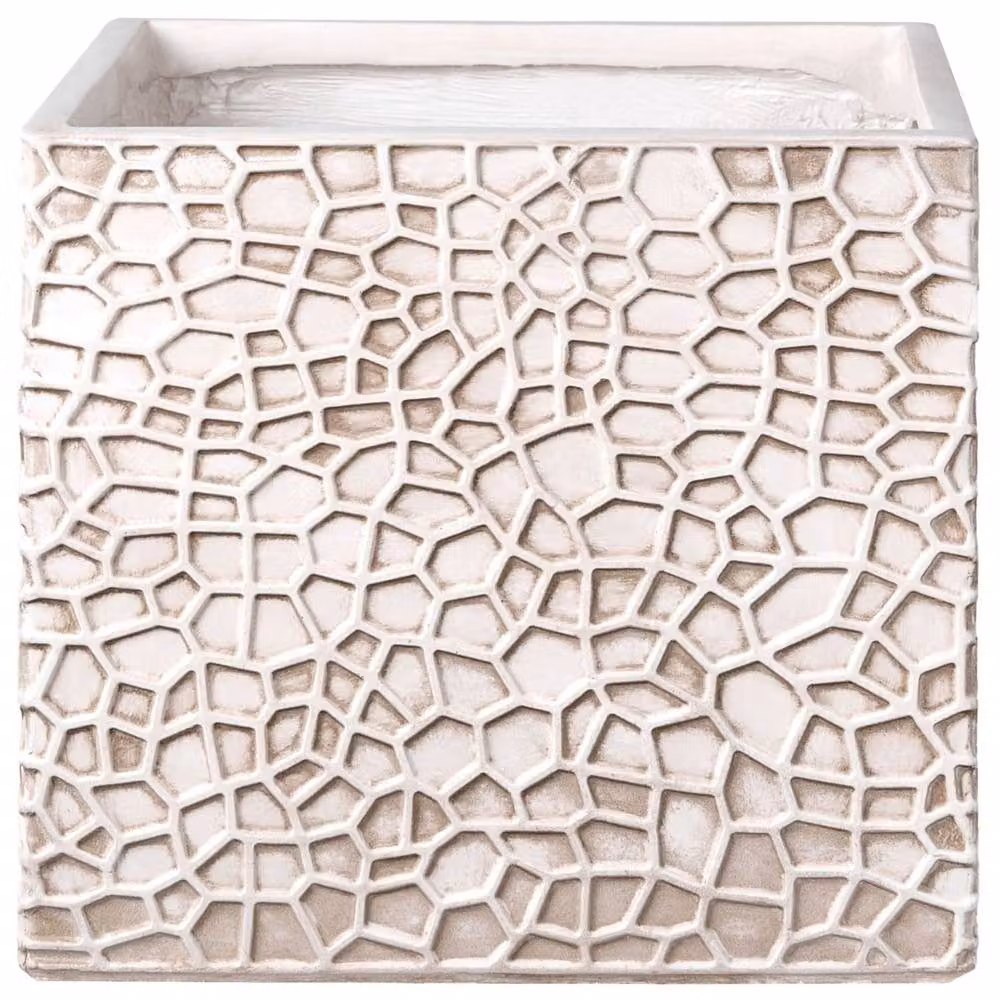 Wyld and Coco Beige Fibre-Clay Square Planter Tub with Drainage Hole, W/D/H: 44 x 44 x 38 cm – 2