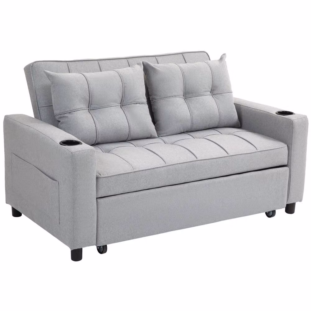 Wyld Haus Kahani Razi 2 Seater Pull Out Sofa Bed in Light Grey – 2