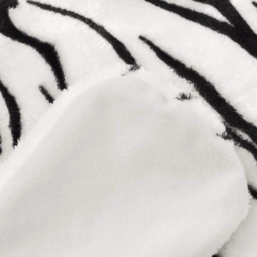 Berkfield Home Tiger Carpet Plush in White, Diameter: 100 cm – 2