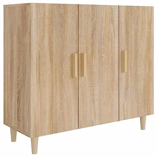 vidaXL Sonoma Oak Sideboard in Brown and Beige, W/D/H: 90 x 34 x 80 cm