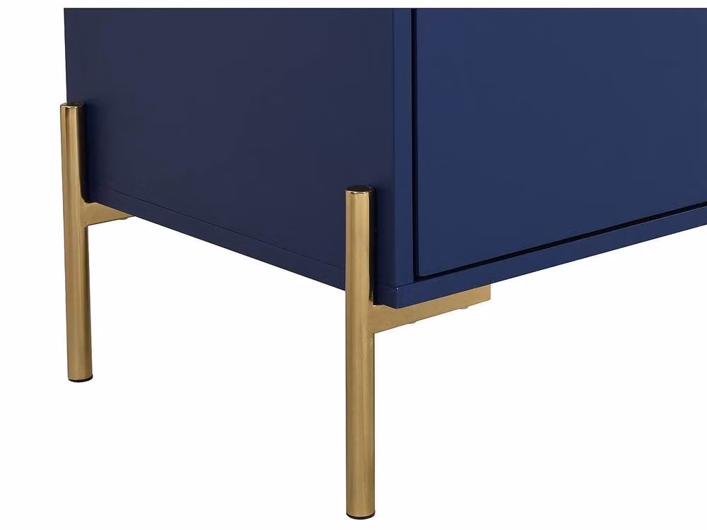 Vente-unique Korasa 6-Drawer Chest in Blue Lacquered MDF and Metal with Gold Details, H 82.5 x W 40.0 x D 55.0 cm – 5