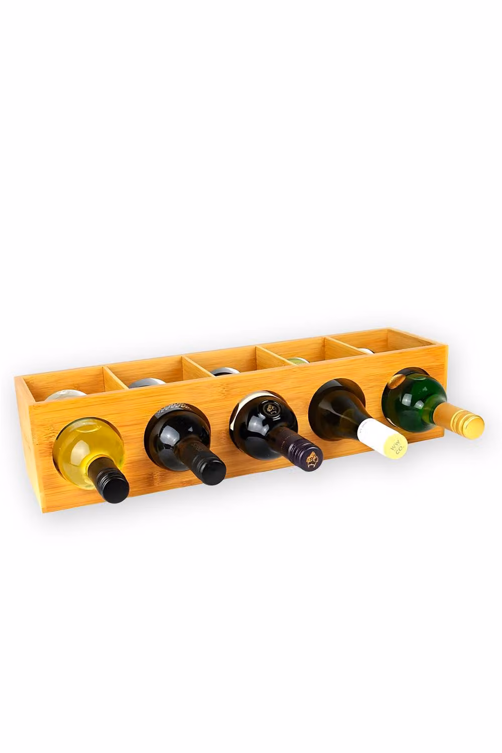 Hygrad Bamboo Stackable Wine Rack Holder, Wall Mounted, Natural Brown – 6