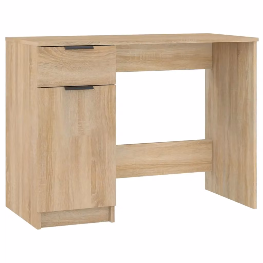 Berkfield Sonoma Oak Computer Desk in Brown, W/D/H: 100 x 50 x 75 cm – 2