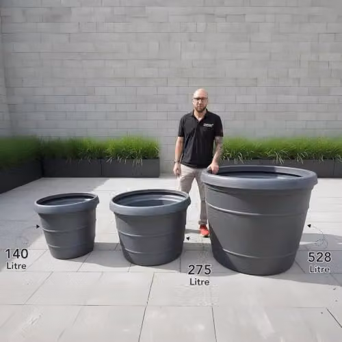 Trifibre Extra Large Rotomoulded Planter in Grey, Diameter: 104 cm, Height: 90 cm – 2
