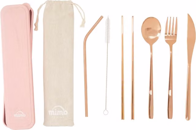 Orsina 6 Piece Rose Gold Coated Stainless Steel Cutlery Set with Case – 1