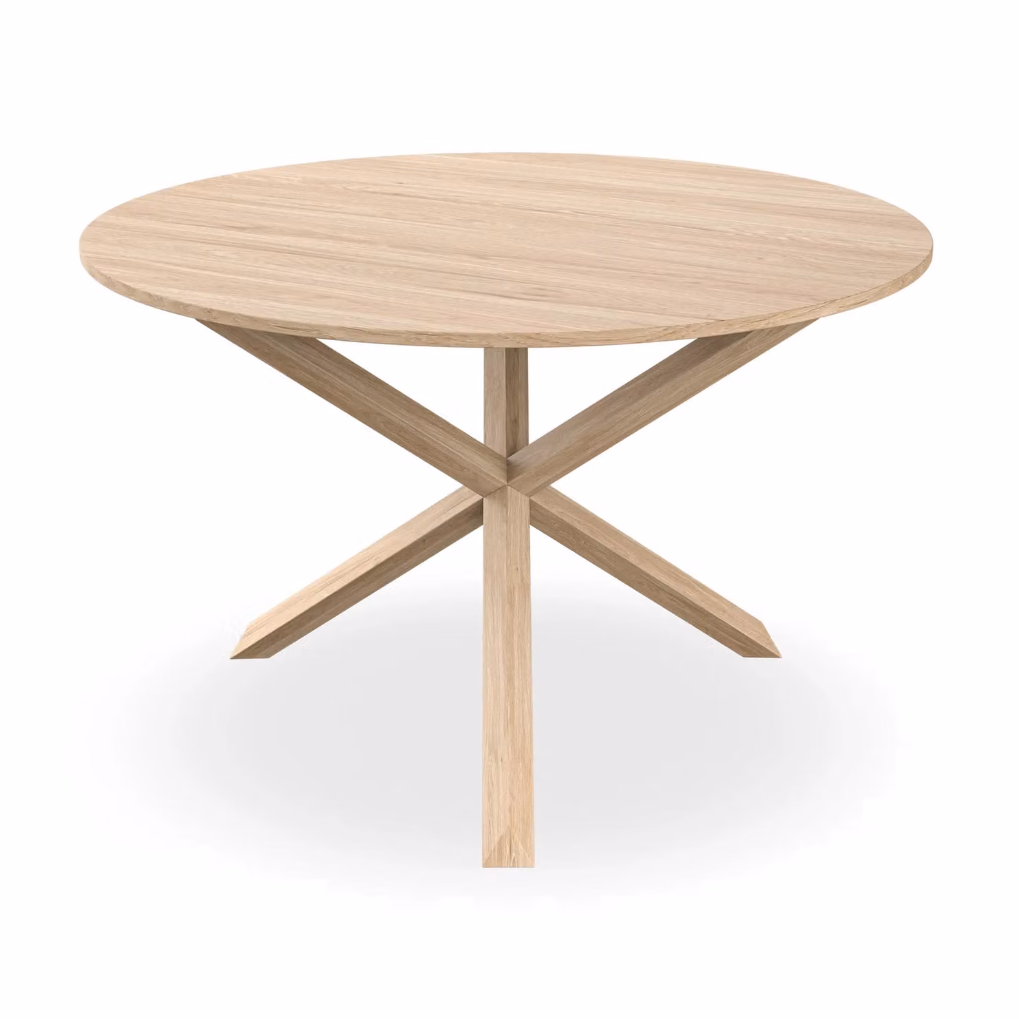 More4Homes Malvern Round Dining Table and Set of 4 Nova Blue Velvet Dining Chairs with Oak Top and Solid Oak Legs