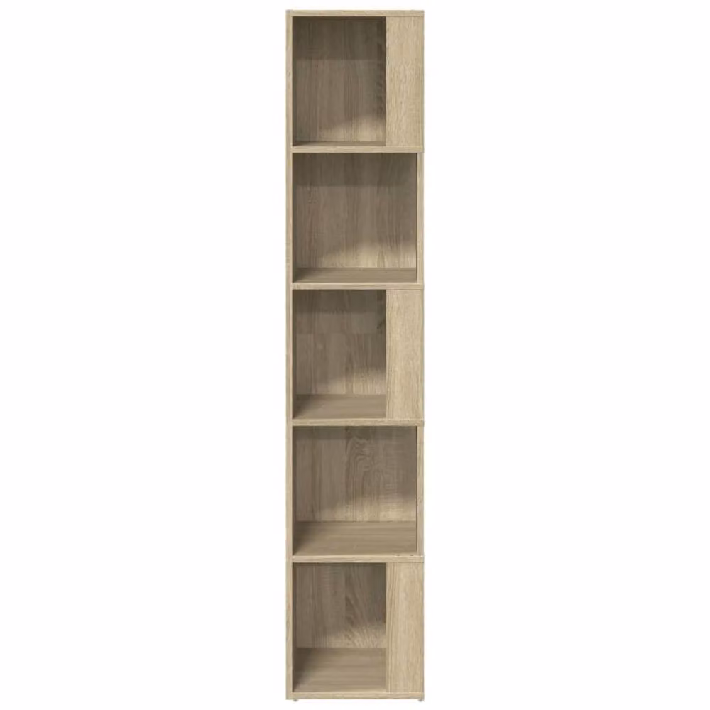 Berkfield Home Corner Cabinet in Sonoma Oak and Beige, W/D/H: 33 x 33 x 164.5 cm – 3