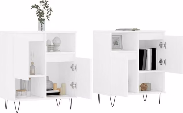 Berkfield Home Set of 2 White Engineered Wood Sideboards