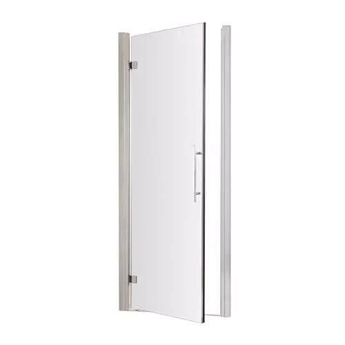Balterley Hinged Shower Door with 8mm Toughened Safety Glass and Chrome Bar Handle, W: 75 cm, D: 4.4 cm, H: 190 cm