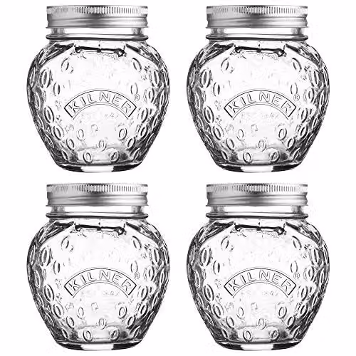 Rayware Transparent Glass Screw Top Jars, 0.4 l (Pack of 4)