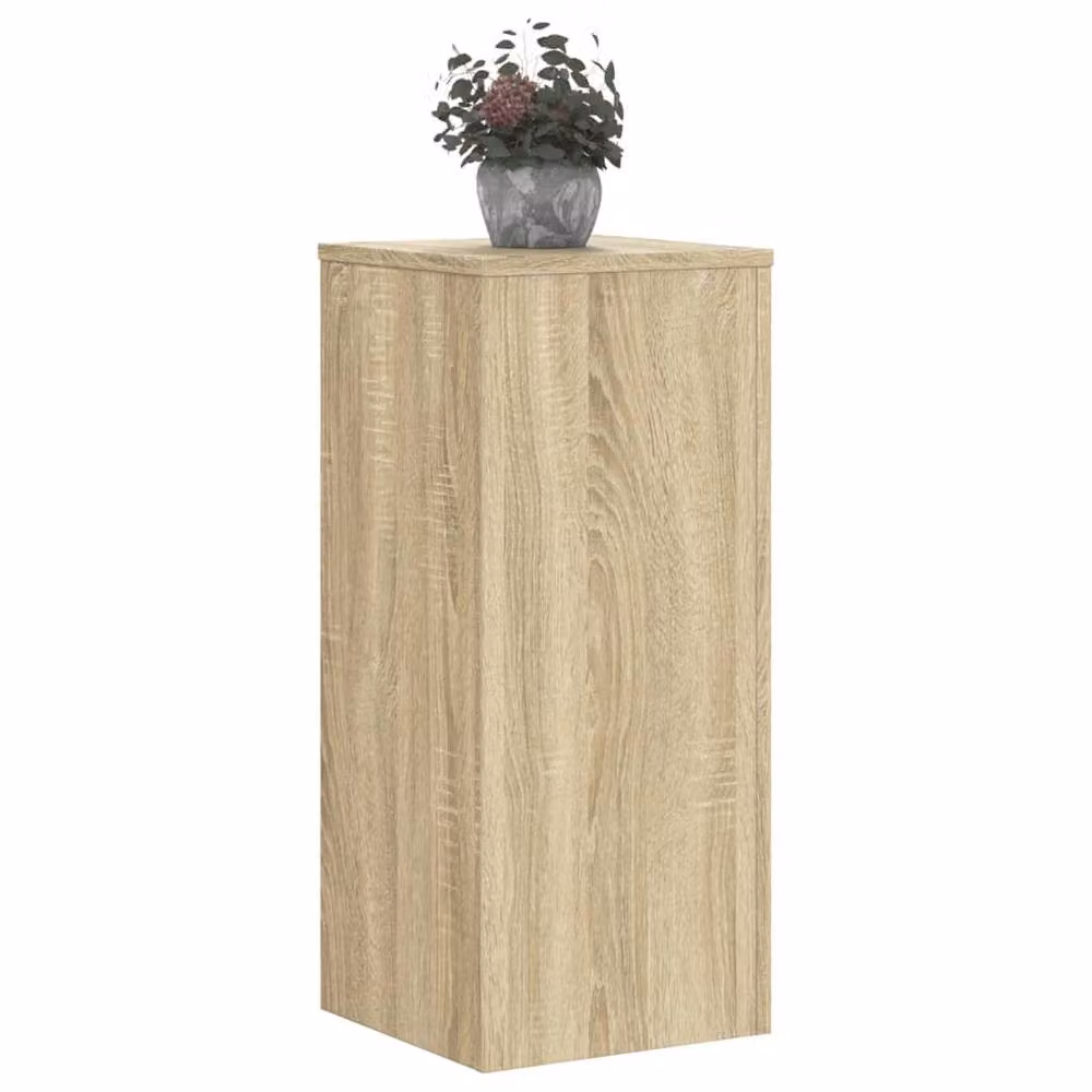 Berkfield Home Set of 2 Modern Oak Plant Stands in Beige, W/D/H: 30 x 30 x 70 cm – 2