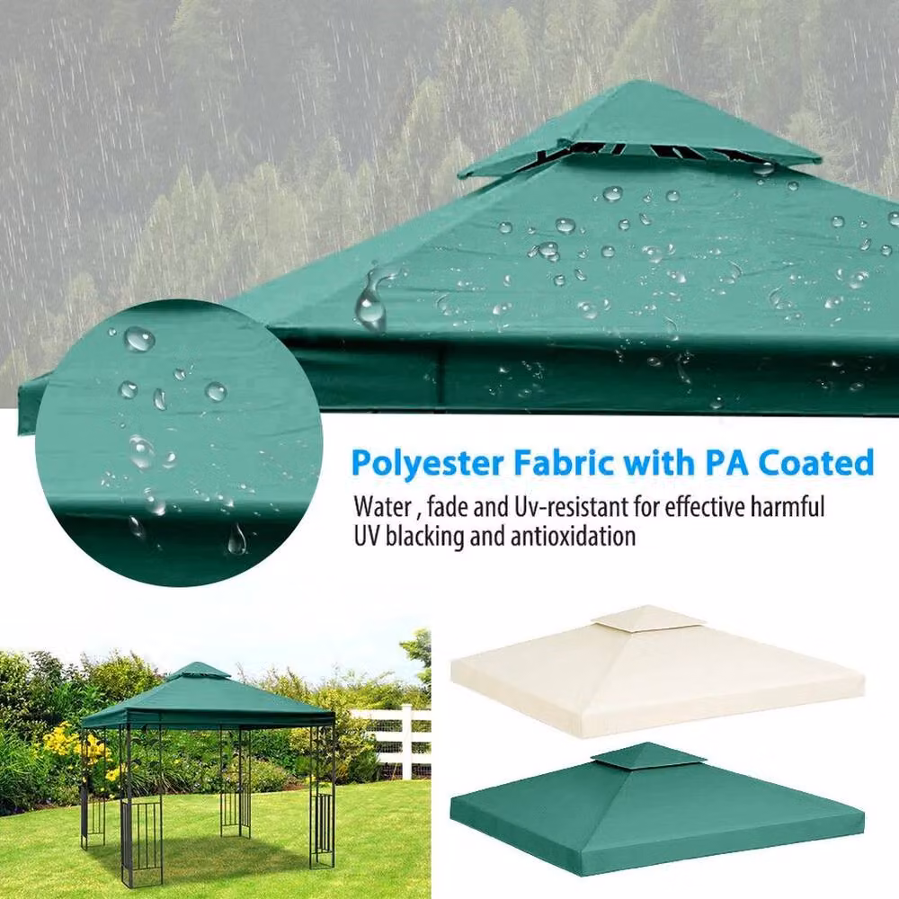 Kelvenix Green Polyester Canopy Top Replacement Roof for 3x3m Awning – 4