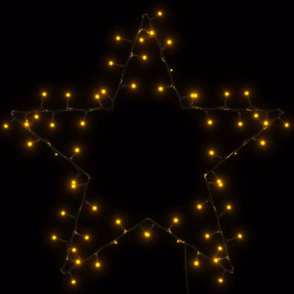 Berkfield Home Star Silhouette Christmas Lights with 80 Warm White LEDs in Black – 3