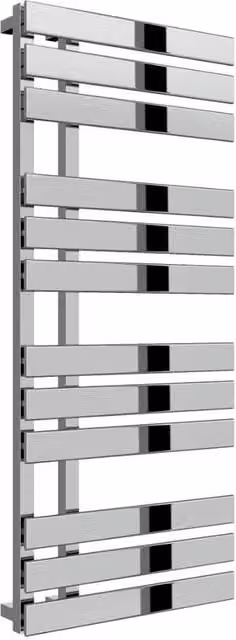 Bathroom Kingdom Sesia Chrome Designer Flat Panel Heated Towel Rail, Silver, W: 500 mm, H: 1180 mm