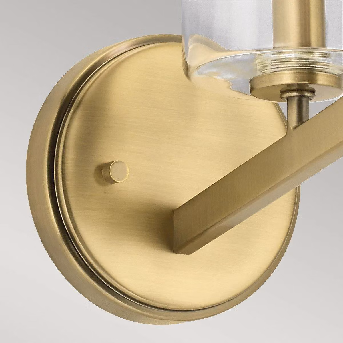 Kichler Nye Mid-Century Cylinder Wall Lamp in Brushed Natural Brass and Transparent Glass – 2